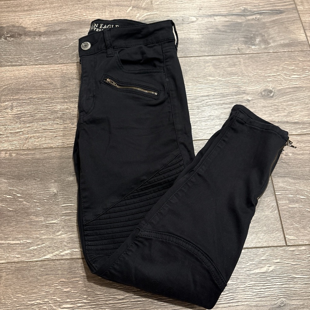 American Eagle Outfitters Black Women's Moto Jeans